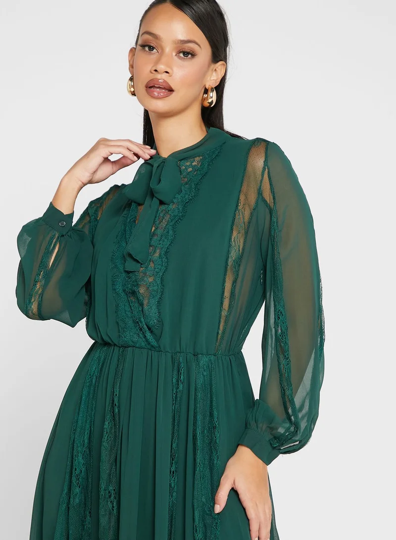 Missguided Lace Trim Midi Dress
