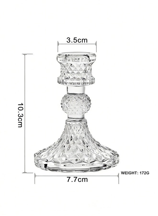 إتش كيو جيمنغ شمعدانات زجاجية شفافة، طقم من قطعتين، مناسبة للمناسبات الرسمية، وحفلات الزفاف، والأعياد، والحفلات والاحتفالات. - Image 2