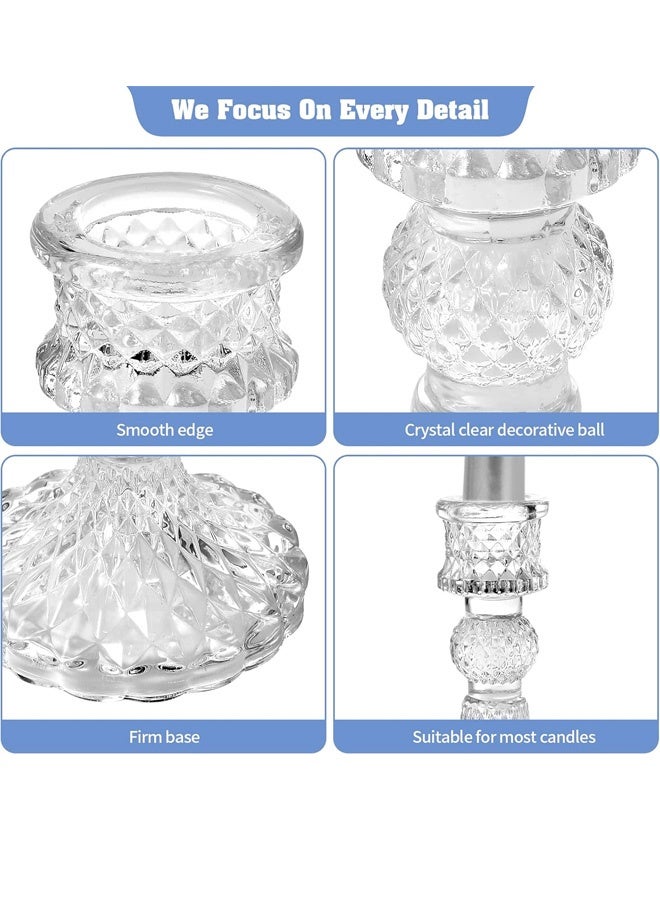إتش كيو جيمنغ شمعدانات زجاجية شفافة، طقم من قطعتين، مناسبة للمناسبات الرسمية، وحفلات الزفاف، والأعياد، والحفلات والاحتفالات. - Image 3