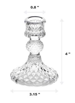 HQ-GAMING Clear Glass Candlestick Holders,2pcs Set Include Taper Candle Holders and Stripe Candle Holders,Two Style for Formal Events, Wedding, Festival,Church, Party & Festival Decoration  - Image 3
