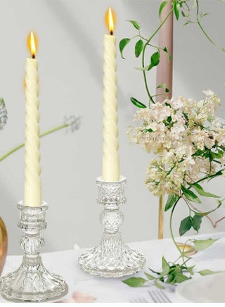 Clear Glass Candlestick Holders,2pcs Set Include Taper Candle Holders and Stripe Candle Holders,Two Style for Formal Events, Wedding, Festival,Church, Party & Festival Decoration - pzsku/Z40003F962F3A666B0927Z/45/_/1722493267/65ebd737-1535-4f47-bba5-432fa716e1b7