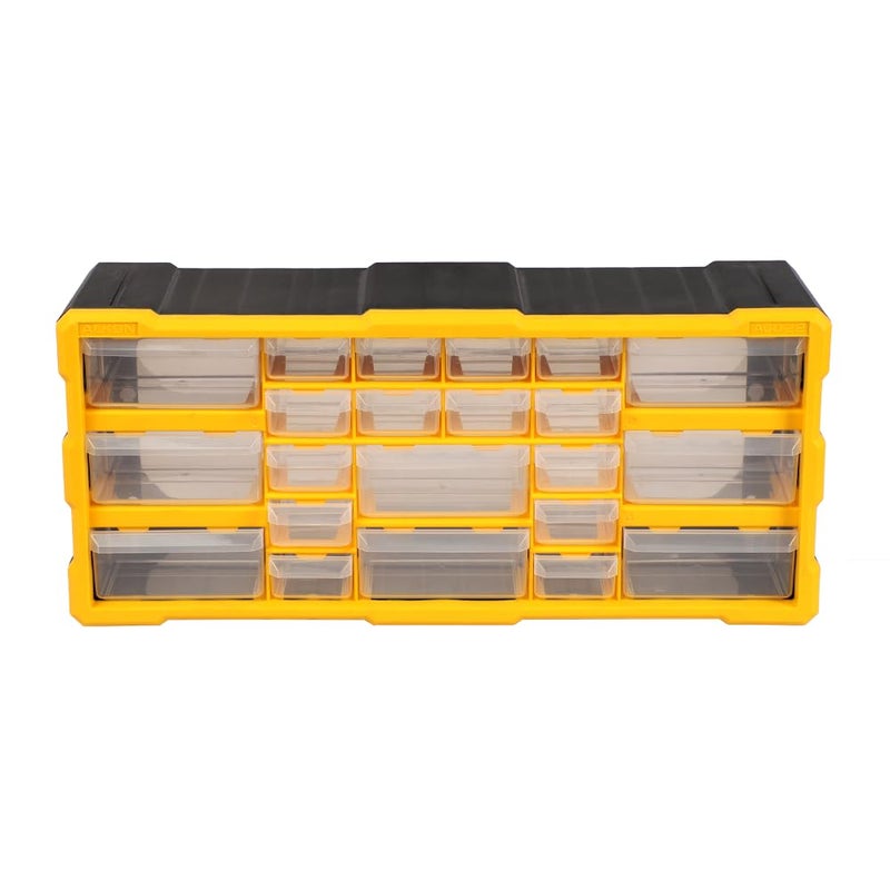 Alkon Polypropylene Component Organiser With Drawers(Aco22)Small Parts Storage|Jewellery|Pharmacy|Shop|Medicine|Nuts |Screws|Bolts|Diy|Clinic|Hospital|Multiple Drawers-22 Drawers Yellow - Image 1