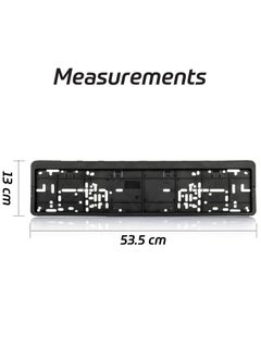 MileMelo Car Plate Number Holder 2 PCS – Black License Frame – Car Accessories - Long Size 53.5MM – 13MM  - Image 2