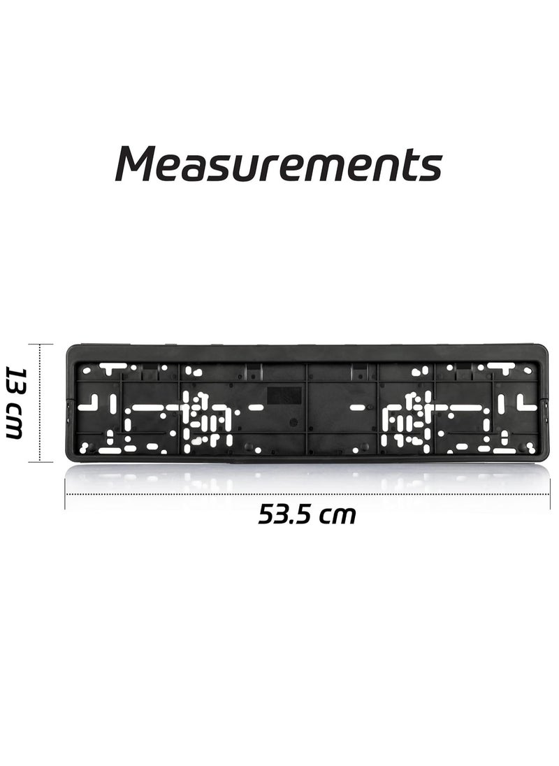 MileMelo Car Plate Number Holder 2 PCS – Black License Frame – Car Accessories - Long Size 53.5MM – 13MM  - Image 2