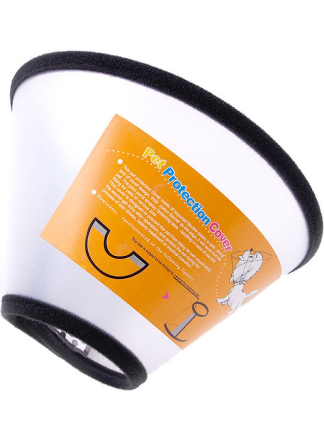 Deo King Adjustable Anti-Biting Wound Healing Cone Collar Cover White/Black 32-39cm - Image 1