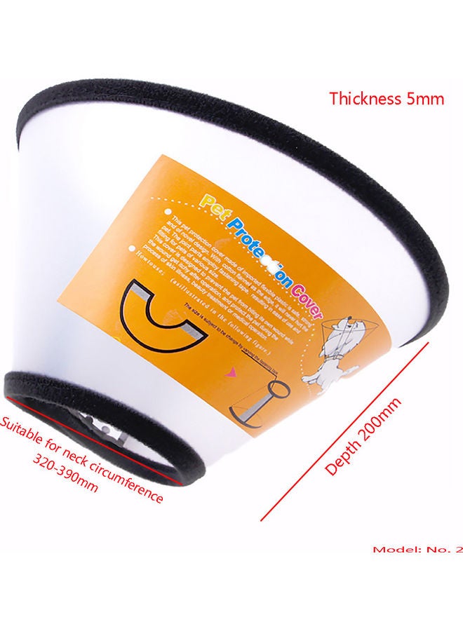 Deo King Adjustable Anti-Biting Wound Healing Cone Collar Cover White/Black 32-39cm - Image 2