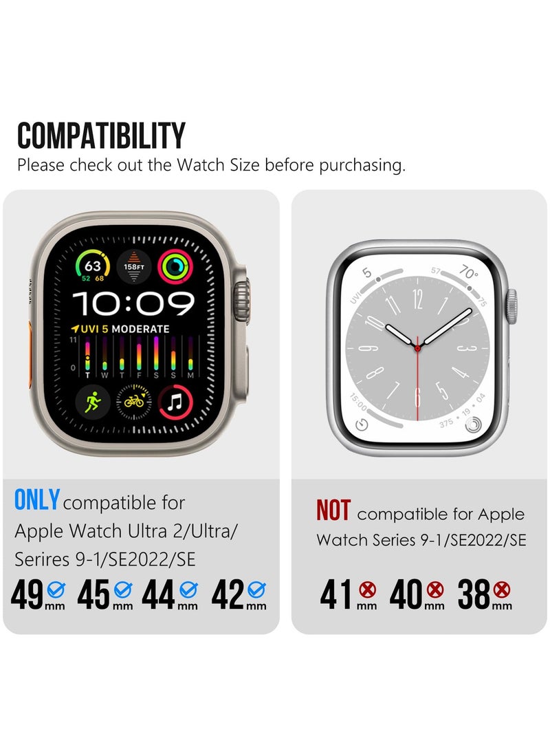 SYOSI - Band for Apple Watch Ultra, Durable Metal Connector Strap for Series 9/8/7/6/SE, 49mm/45mm/44mm/42mm, Rugged TPU Sport Replacement Strap for Apple Watch Ultra 2 - Image 1