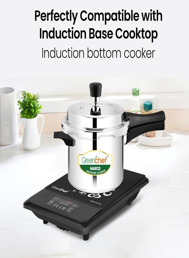 GREENCHEF Marco Aluminium Induction Base Pressure Cooker Outer Lid 5 Litres capacity, ISI Certified, Silver Colour - Image 5