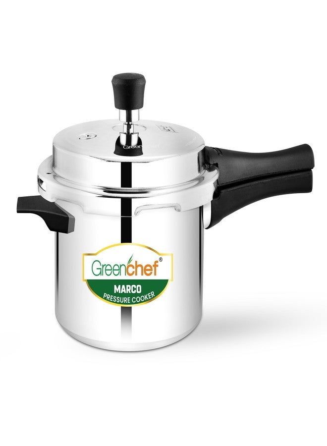 GREENCHEF Marco Aluminium Induction Base Pressure Cooker Outer Lid 5 Litres capacity, ISI Certified, Silver Colour - Image 1
