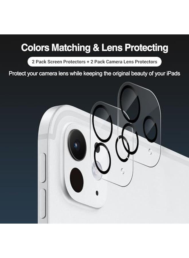 Procases 2 Pack Screen Protector For Ipad Pro 11 Inch M4 2024 With 2 Camera Lens Protectors Hd Clear Tempered Glass Film For Ipad Pro 11” 5Th Gen 2024 2Clear - Image 3