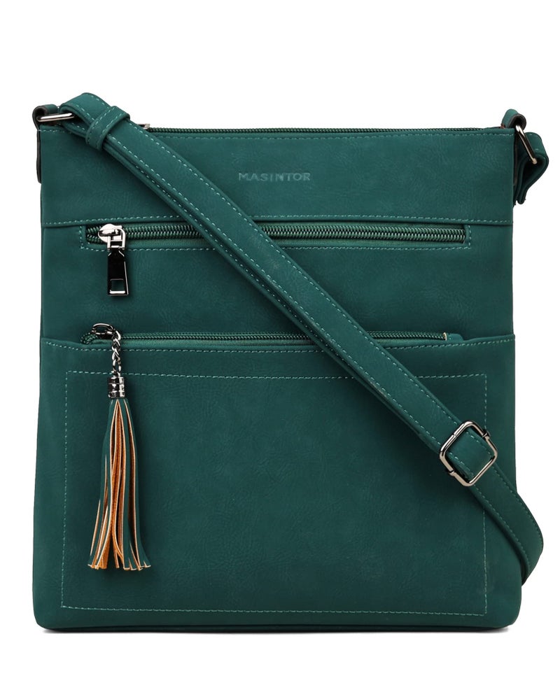 MASINTOR Crossbody Purses for Women, Multi Pocket Casual Crossbody Bag, Adjustable Strap Shoulder Bag with Tassel - Image 1