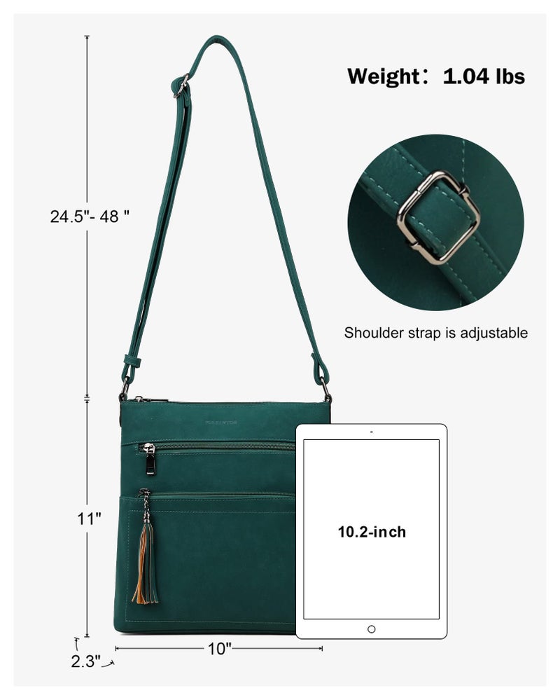 MASINTOR Crossbody Purses for Women, Multi Pocket Casual Crossbody Bag, Adjustable Strap Shoulder Bag with Tassel - Image 4