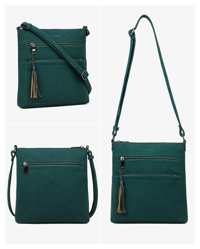 MASINTOR Crossbody Purses for Women, Multi Pocket Casual Crossbody Bag, Adjustable Strap Shoulder Bag with Tassel - Image 5
