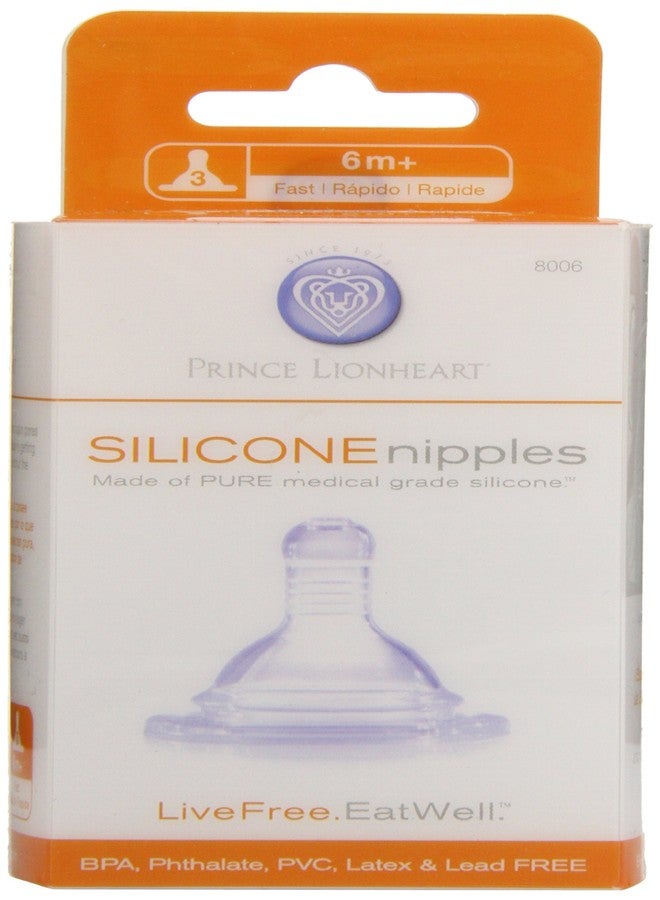 Prince Lionheart 2 Pack Silicone Nipples, Fast Flow - Image 1