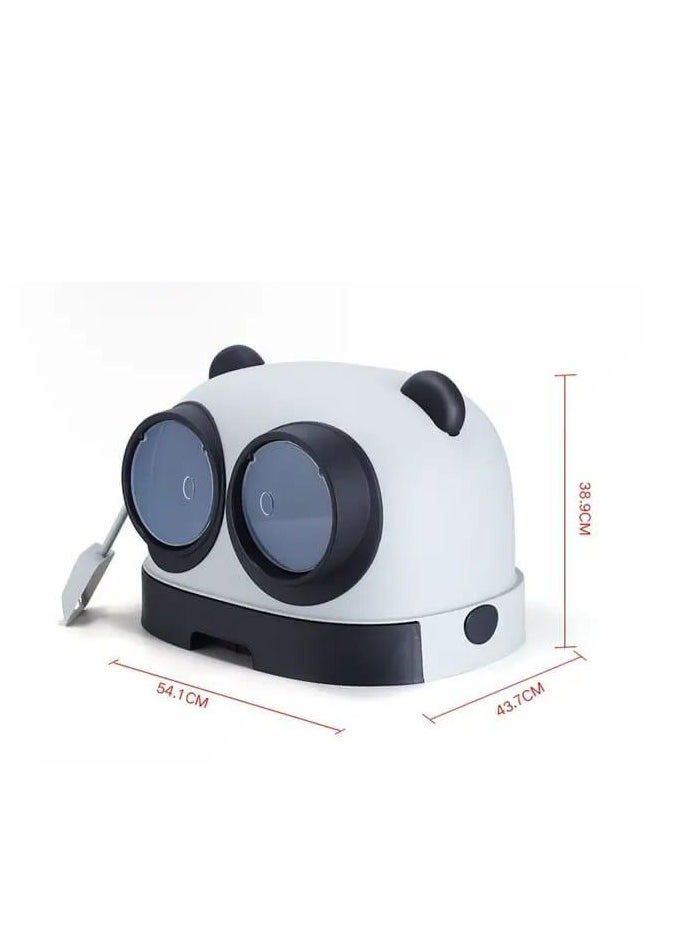 Generic - Panda Cat Litter Box with Drawer (WhitexBlack) - Image 1