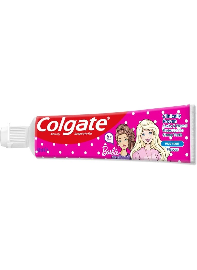 Colgate Barbie Kids Fluoride Toothpaste  6+ years 3x50ml  - Image 2