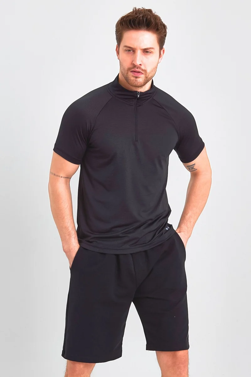 MRS Clothing Roger Breathable Sports Short Sleeve Reflective Printed Men's T-Shirt Navy Blue
