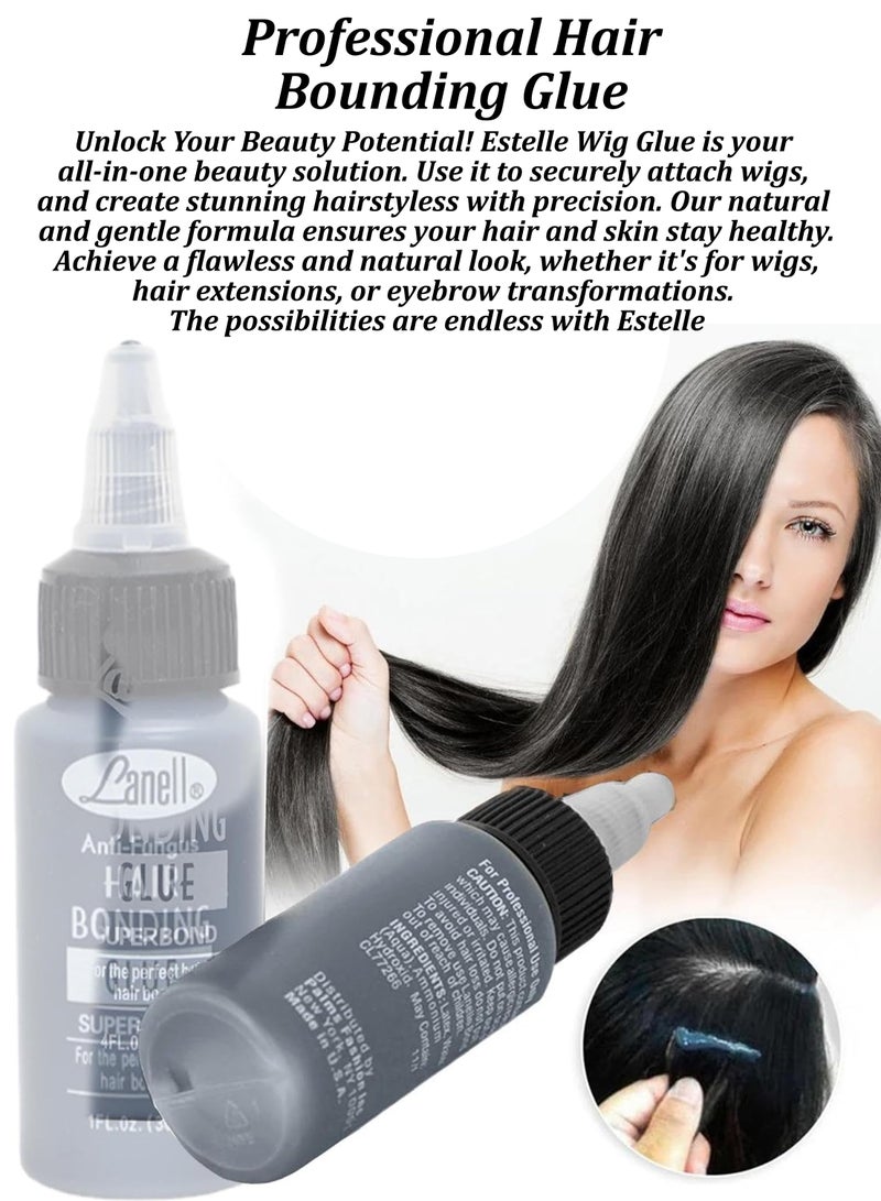 إستيل غراء وصلات شعر للنساء لمرفقات ربط الشعر المستعار، تحسينات الحاجب، لاصق طبيعي بدون أثر، دانتيل أمامي غير مرئي، غراء صالون عالي الجودة، تثبيت نظام الشعر المستعار الأمامي، استبدال قطع الشعر - Image 2