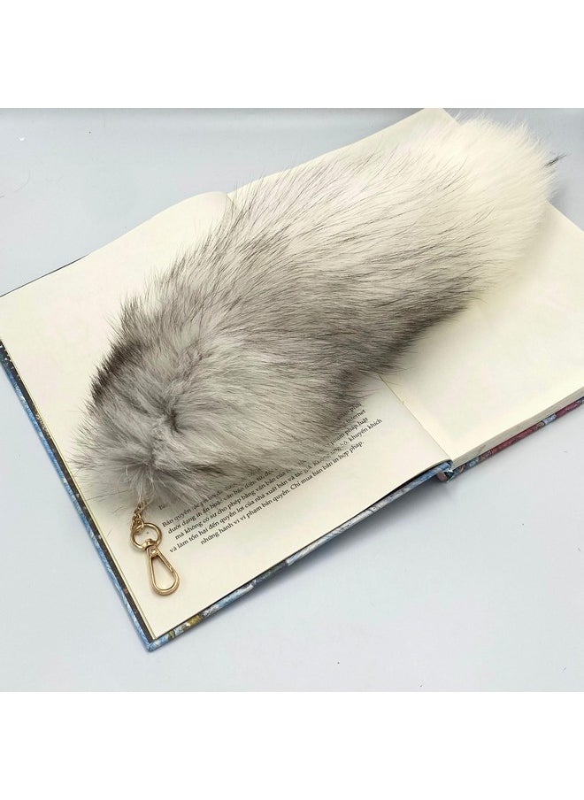 Marsrut Marsrut Deer Tail Keychain - Real Fur, Soft White and Black Key Ring - Gift for Deer/Fox/Wolf Cosplay, Fairy Costumes, Coat & Hat Accessories (1PCS, 40cm)  - Image 5
