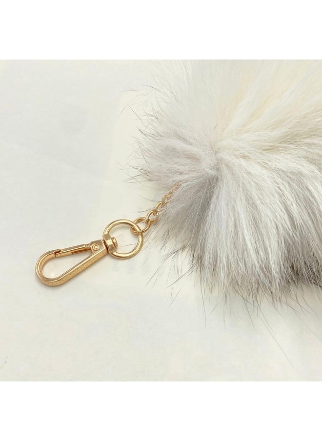 Marsrut Marsrut Deer Tail Keychain - Real Fur, Soft White and Black Key Ring - Gift for Deer/Fox/Wolf Cosplay, Fairy Costumes, Coat & Hat Accessories (1PCS, 40cm)  - Image 2