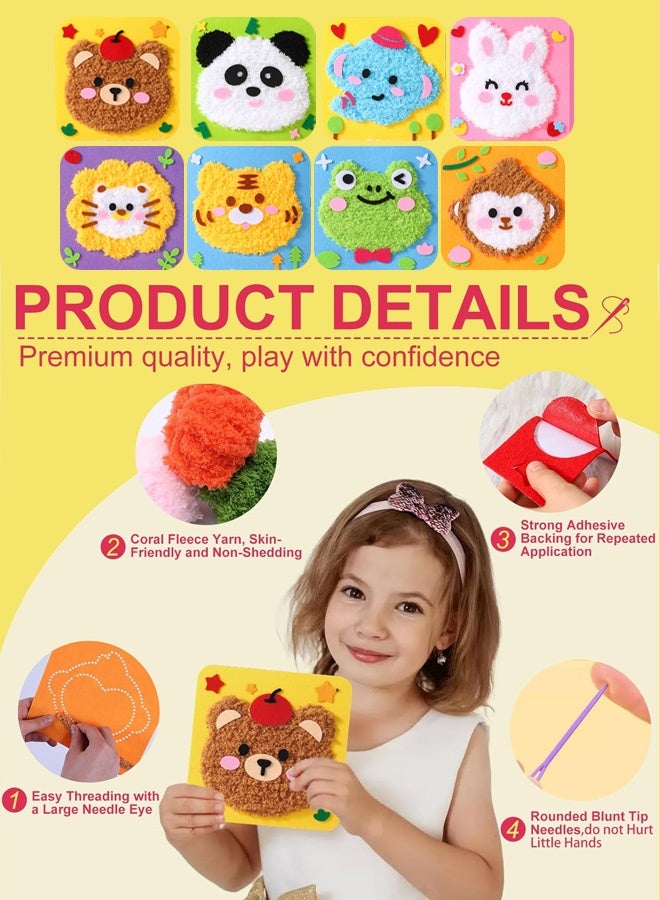 Joudiplay 8 pcs DIY Kids Doll Sewing Craft Kit for Early Education Toys, arts-and-crafts,craft-kits,Arts and Crafts for Kids, Toys Gifts for Girls Kids 4 5 6 7 8 9 10 years old - Image 1
