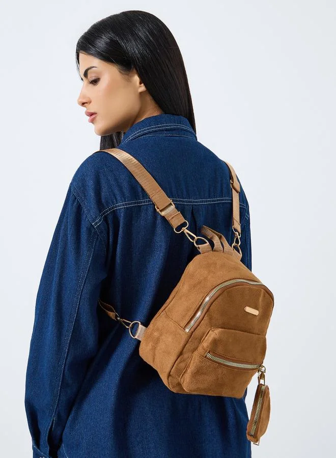 Styli  Metal Patch Detail Backpack with Coin Pouch for Women | Best Price UAE