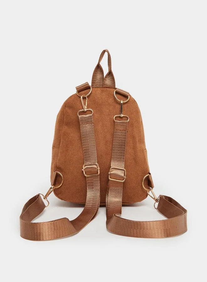 Styli  Metal Patch Detail Backpack with Coin Pouch for Women | Best Price UAE