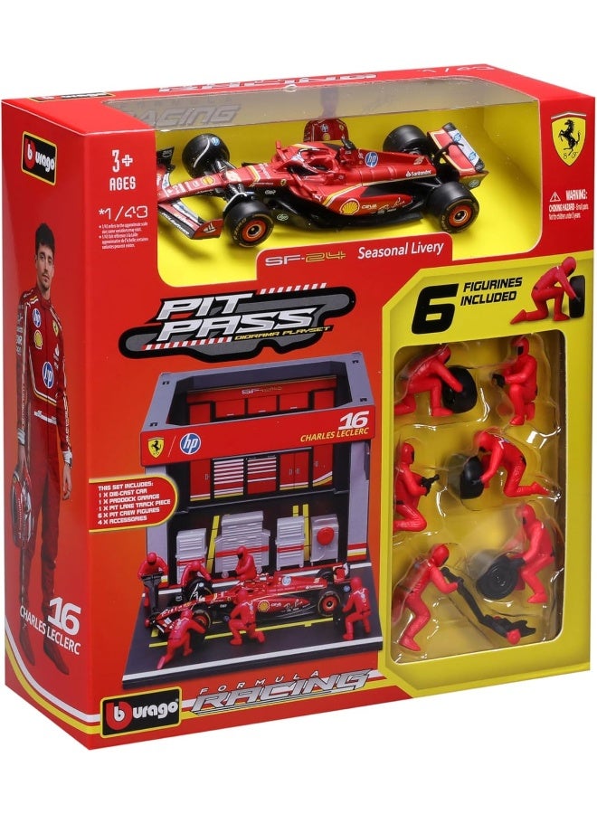 Bburago 1:43 فيراري فورمولا بيت باس - SF-24 - Image 4