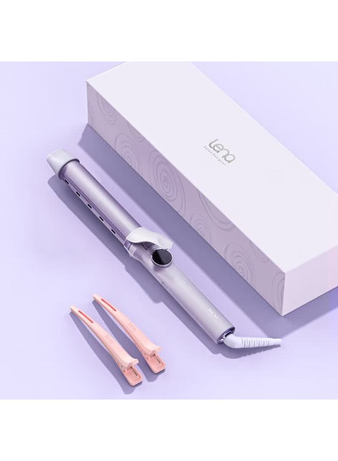Lena Double Channel Negative Ion Curling Iron 28mm, Hair Protection Curling Wand, Big Wave Electric Curling Tool, Bangs And Short Hair Curler For Women, Gift Ln-s10