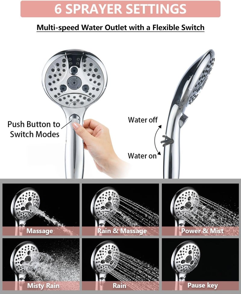 LOCALAND Bathtub Faucet with Sprayer, Tub Spout with Diverter Fits Threaded 1/2" or 3/4" IPS,Chrome Plated - Image 3