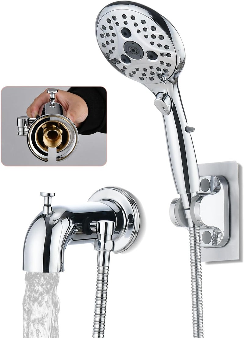 LOCALAND Bathtub Faucet with Sprayer, Tub Spout with Diverter Fits Threaded 1/2" or 3/4" IPS,Chrome Plated - Image 1