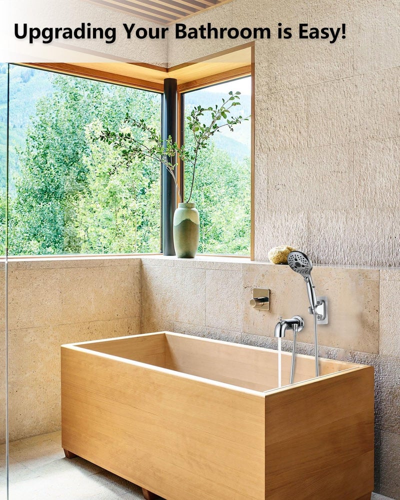 LOCALAND Bathtub Faucet with Sprayer, Tub Spout with Diverter Fits Threaded 1/2" or 3/4" IPS,Chrome Plated - Image 2