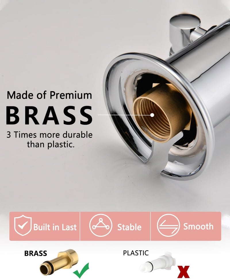 LOCALAND Bathtub Faucet with Sprayer, Tub Spout with Diverter Fits Threaded 1/2" or 3/4" IPS,Chrome Plated - Image 5