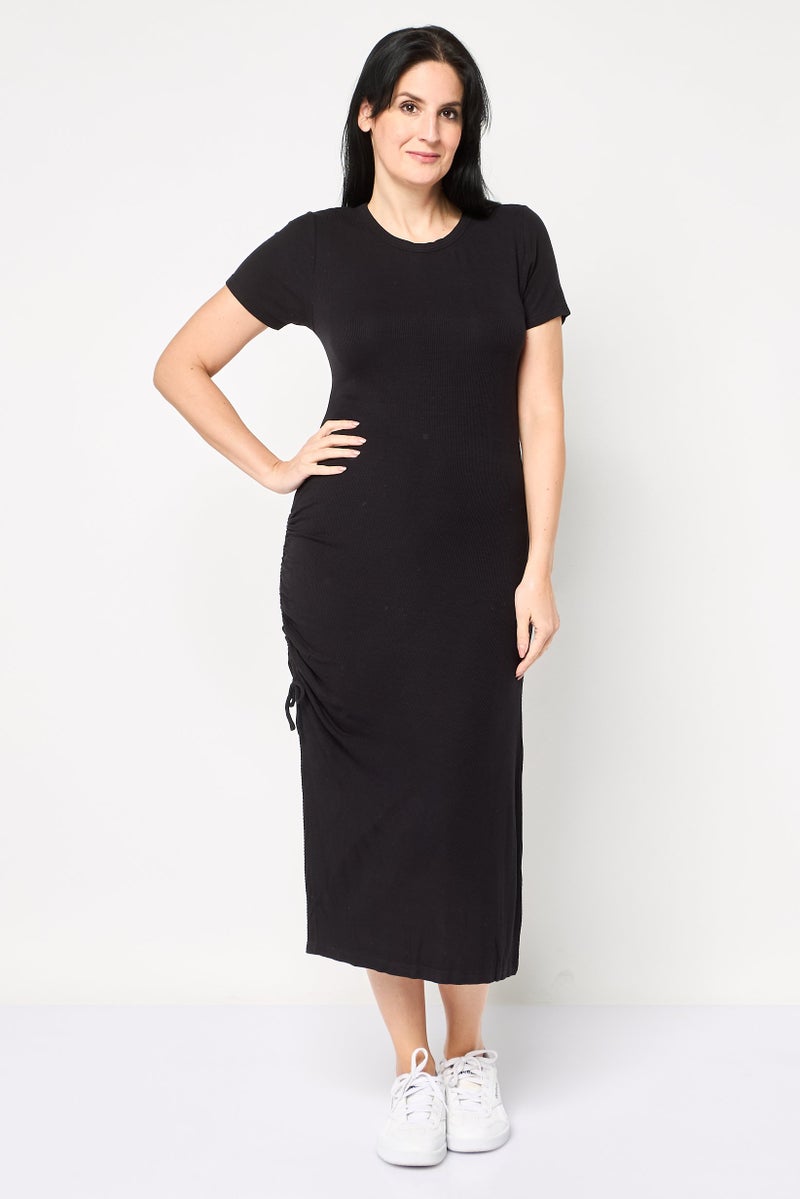 DKNY Women Sportswear Fit  Midi Dress, Black - Image 1