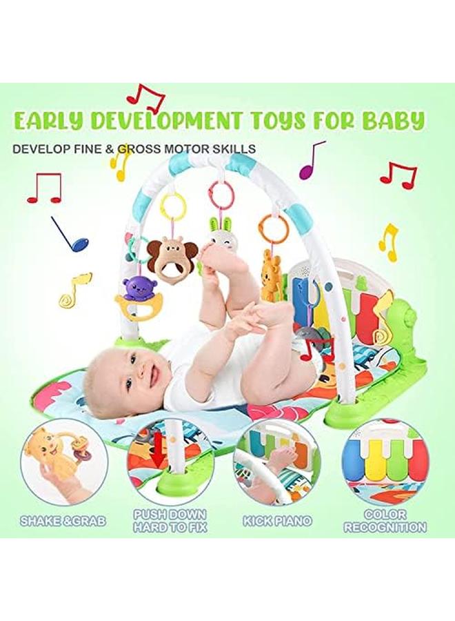 SKY-TOUCH Play Mats For Baby Gyms Kick And Play Piano Gym Mats Detachable Tummy Time Mat With Music And Lights Musical Electronic Learning Toys Activity Center For Babies And Toddlers Green - Image 4