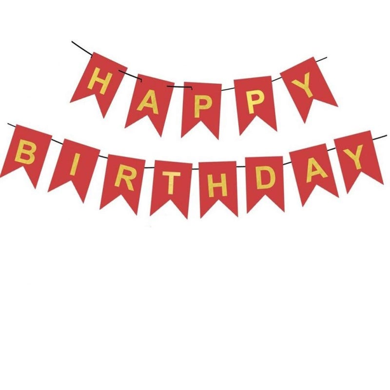 SOI Happy Birthday Banner | Red Birthday Decoration Items | Party Decorations Items (Pack of - 1) - Image 5