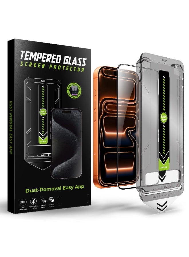 Tempered Glass Screen Protector for iPhone 17 Pro Max 6.9 inch with Dust Free Easy Application - Ultra Clear, Scratch Resistant, and HD Clear Screen Guard(Clear with Black Edges) - Image 1