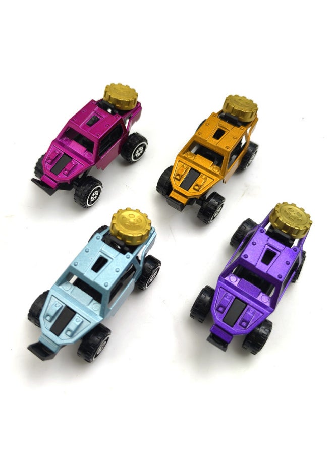 Generic - SUV Alloy Car Model Creative Tuhao Gold Pickup Truck Mountain Bike Children's Toys-Color:Single Naked Outfit-local Car With Keychain Multi-color Mix - Image 1