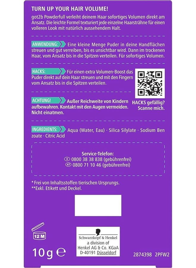 Schwarzkopf got2b Powder'ful Vol Style Powder 10g (2x Pack) - Image 4