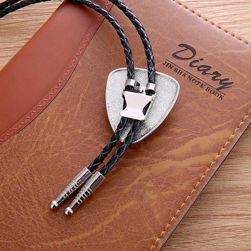 KDG Triangle Nature Agate Shape Bolo Tie Western Cowboy Celtic Black Stone Necktie For Men - Image 3