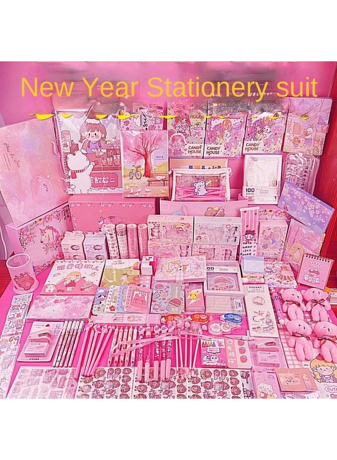 Bluejw Girls' Stationery Suit Gift Bag Girls' School Supplies Children's Holiday Gift Hand Book Gift Box Birthday Gift - Image 2