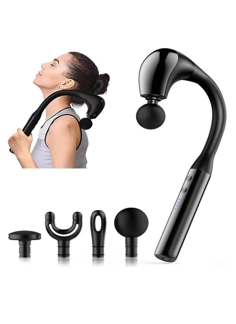 eBasket Portable Full Body Electric Massager Handheld Deep Tissue Massager for Neck, Shoulder, Back, Arms, Legs, Leg Muscles, Relax Hand Tension and Pain Relief Extended Handle for Easy Control (3 Replacements)  - Image 1