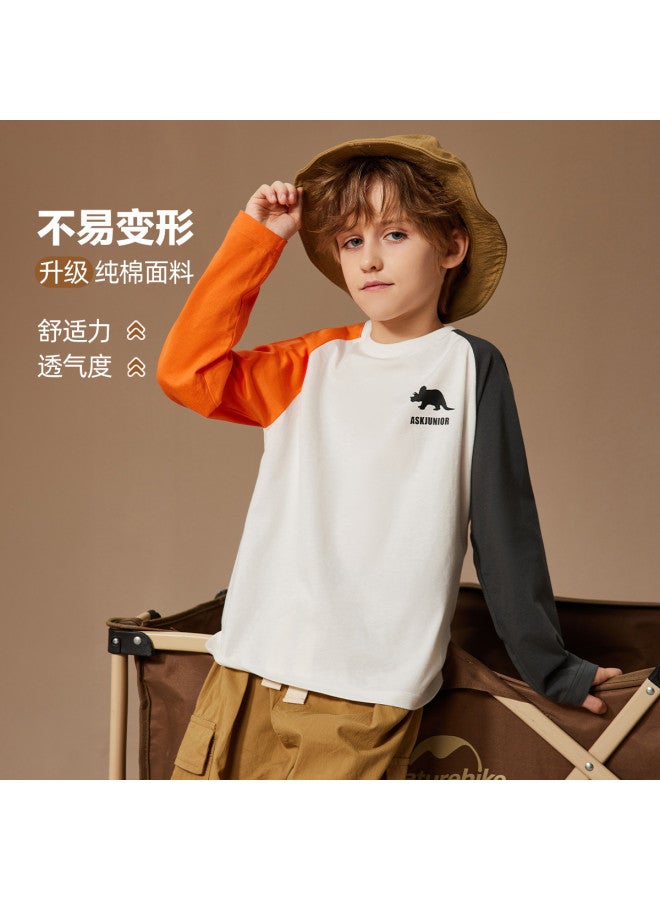 ASK JUNIOR Children's Long Sleeve T-shirt Autumn Boys' Color Block Running Sport Base Layer Teenager Top - Image 2