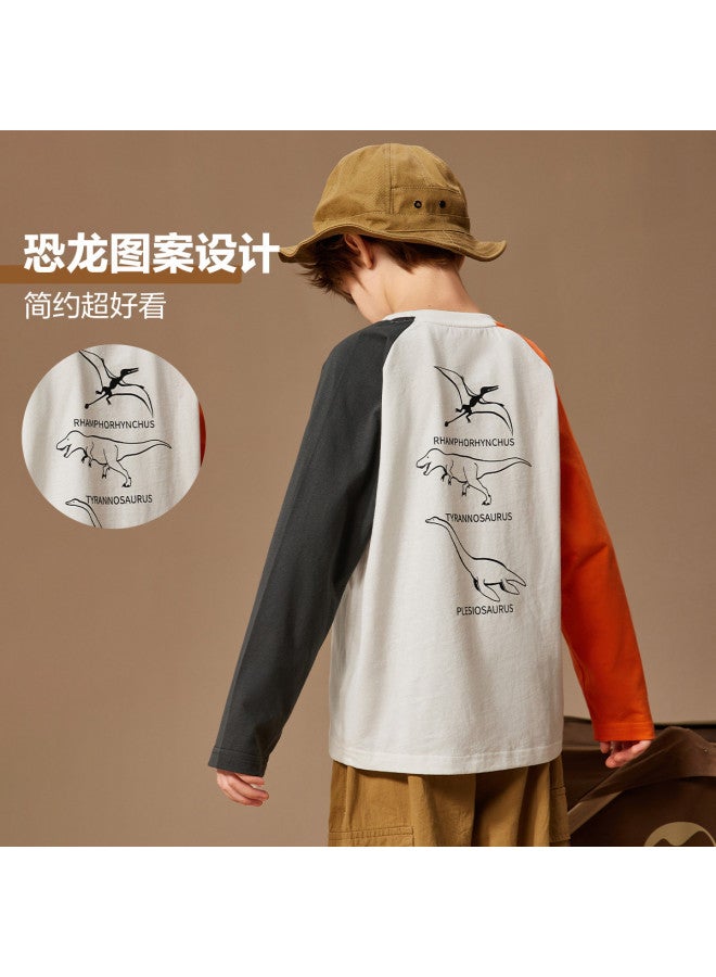 ASK JUNIOR Children's Long Sleeve T-shirt Autumn Boys' Color Block Running Sport Base Layer Teenager Top - Image 3