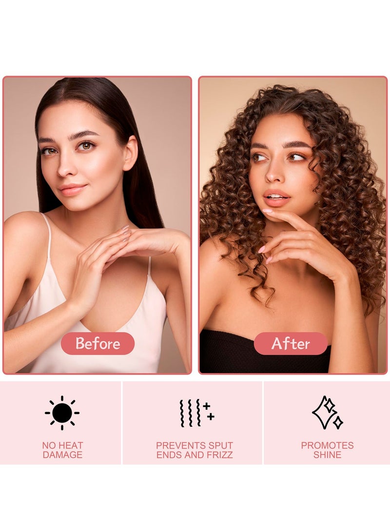 إسكدنيا عصابة رأس صغيرة لقضيب تمويج الشعر بدون حرارة، طول إضافي 60 بوصة، أداة تجعيد شعر ناعمة للنوم، بدون بكرات شعر مجعدة للحرارة، أسود - Image 4