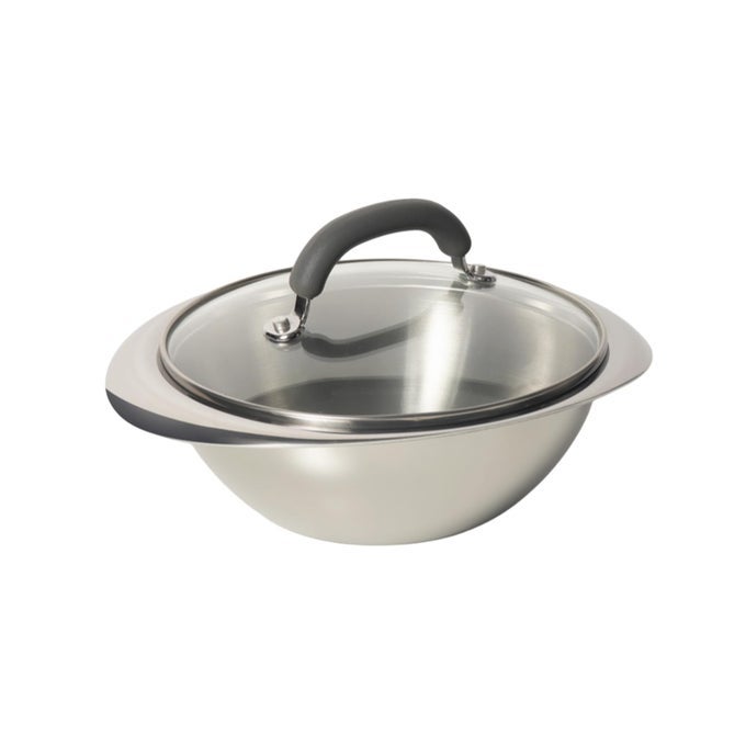 TRIVANTAGE STAINLESS STEEL TRIPLY 2 PIECE COOKWARE SET - TASLA + GLASS LID, 20CM