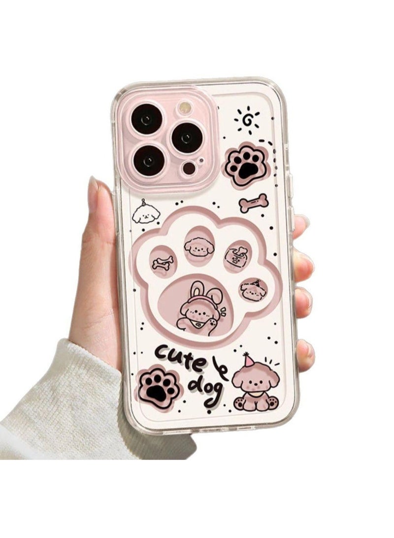 Cute Puppy Paw Print Case for iPhone 16 Pro – Full Pattern Soft Transparent Shell, Shockproof, Anti-Fingerprint, Heat Dissipation - Image 1