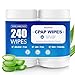 RespWave CPAP Mask Wipes 240 Count 2120 Canisters Jumbo Pack Unscented Extra Large Moist Alcohol Free Lint Free 35 Months Supply for Daily CPAP Machine and Supplies Care - Image 1