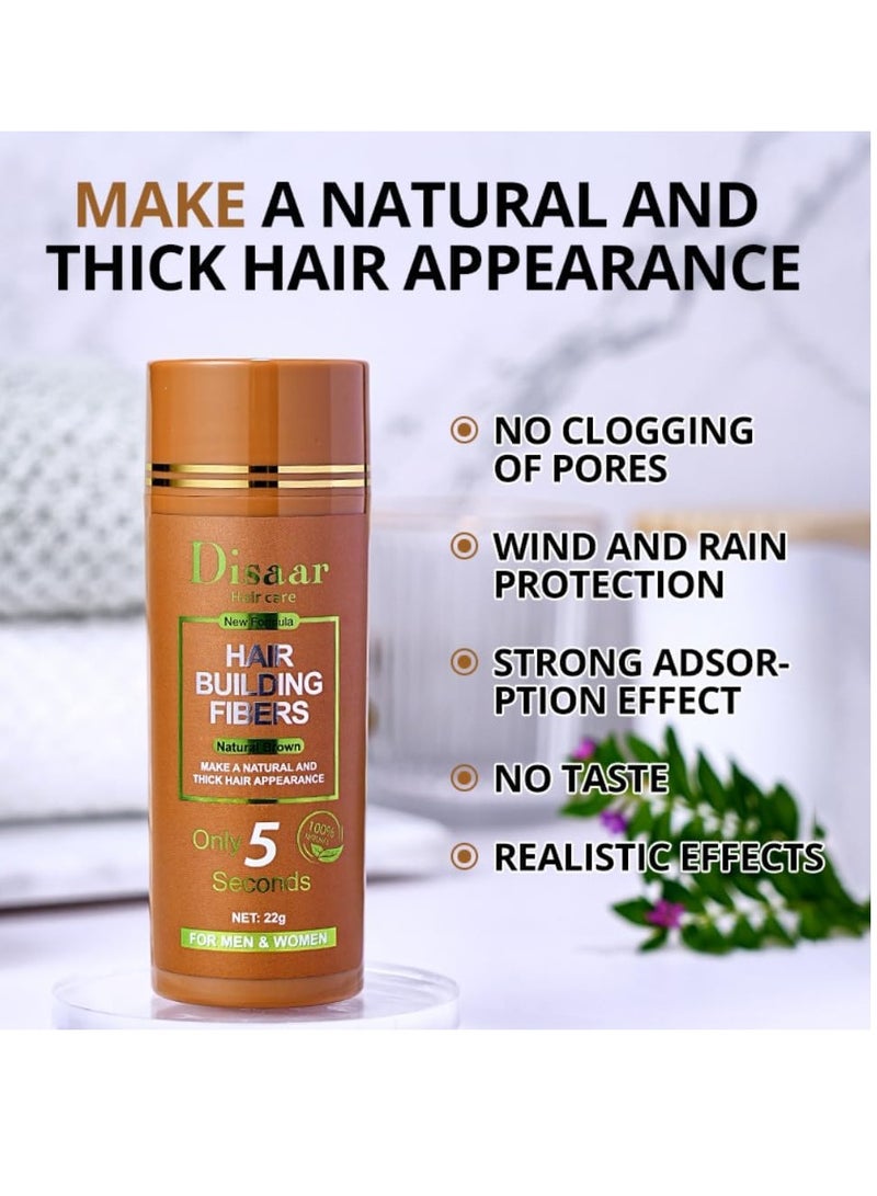 Disaar 2 piececs of Hair Building Fiber Powder for Men and Women, Natural Brown, 22g - Image 4
