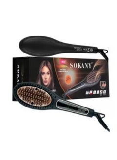 BR-1030i Thermal Hair Straightening Brush For Salon Level Hair Straightening Black